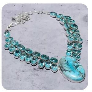 Turquoise Necklace set in Silver